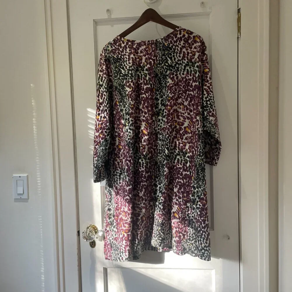 Ulla Popken Leopard Pattern 28/30 Women's Tunic Top 100% Cotton - Picture 2 of 6